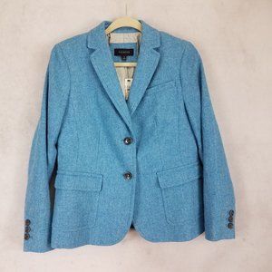 NEW Talbots 8 Wool blend Blazer Suit Jacket Blue